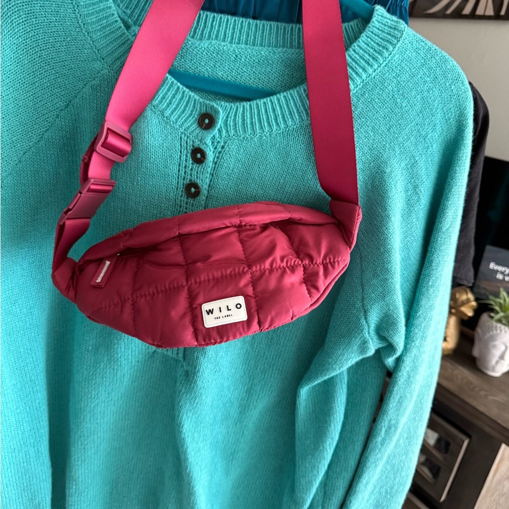Burgandy Quilted Belt Bag